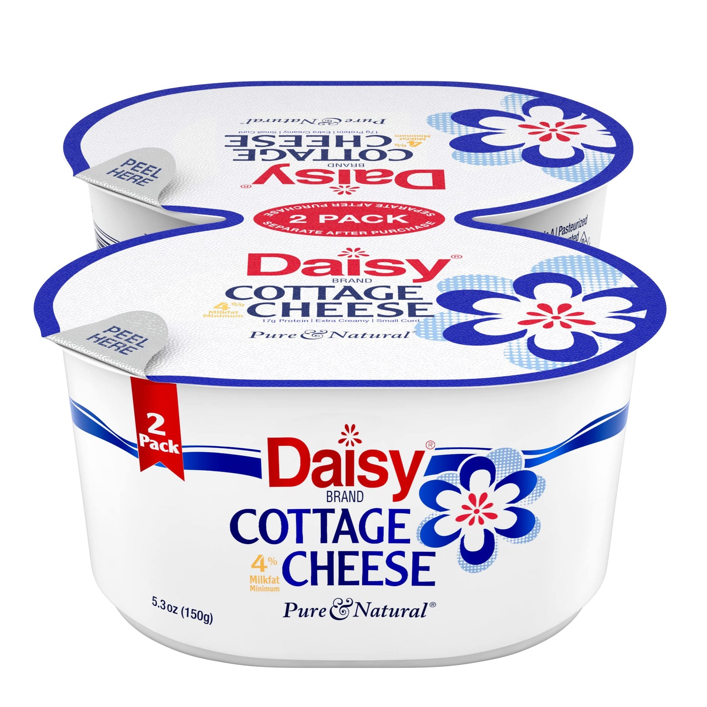 Daisy Brand Single Service Twin Pack 4% Cottage Cheese, 10.6 Oz (Pack Of 2)