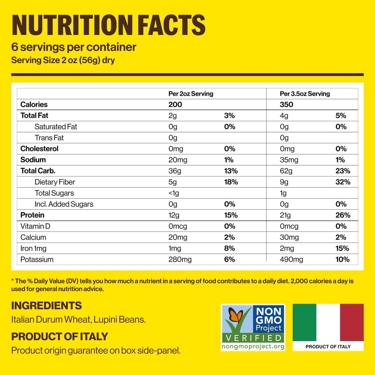 Brami Spaghetti Pasta | Low Carb | High Fiber | High Protein | Non-GMO | Keto | Made in Italy | Dry Pasta | Semolina Pasta | For