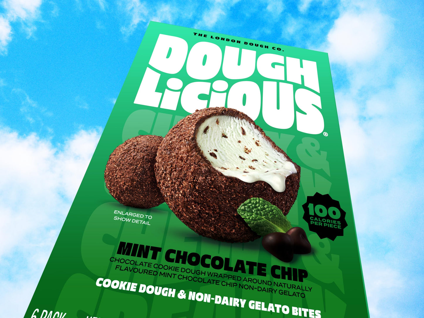 DOUGHLICIOUS Mint Chocolate Chip Cookie Dough & Gelato Bites, 6.77 OZ