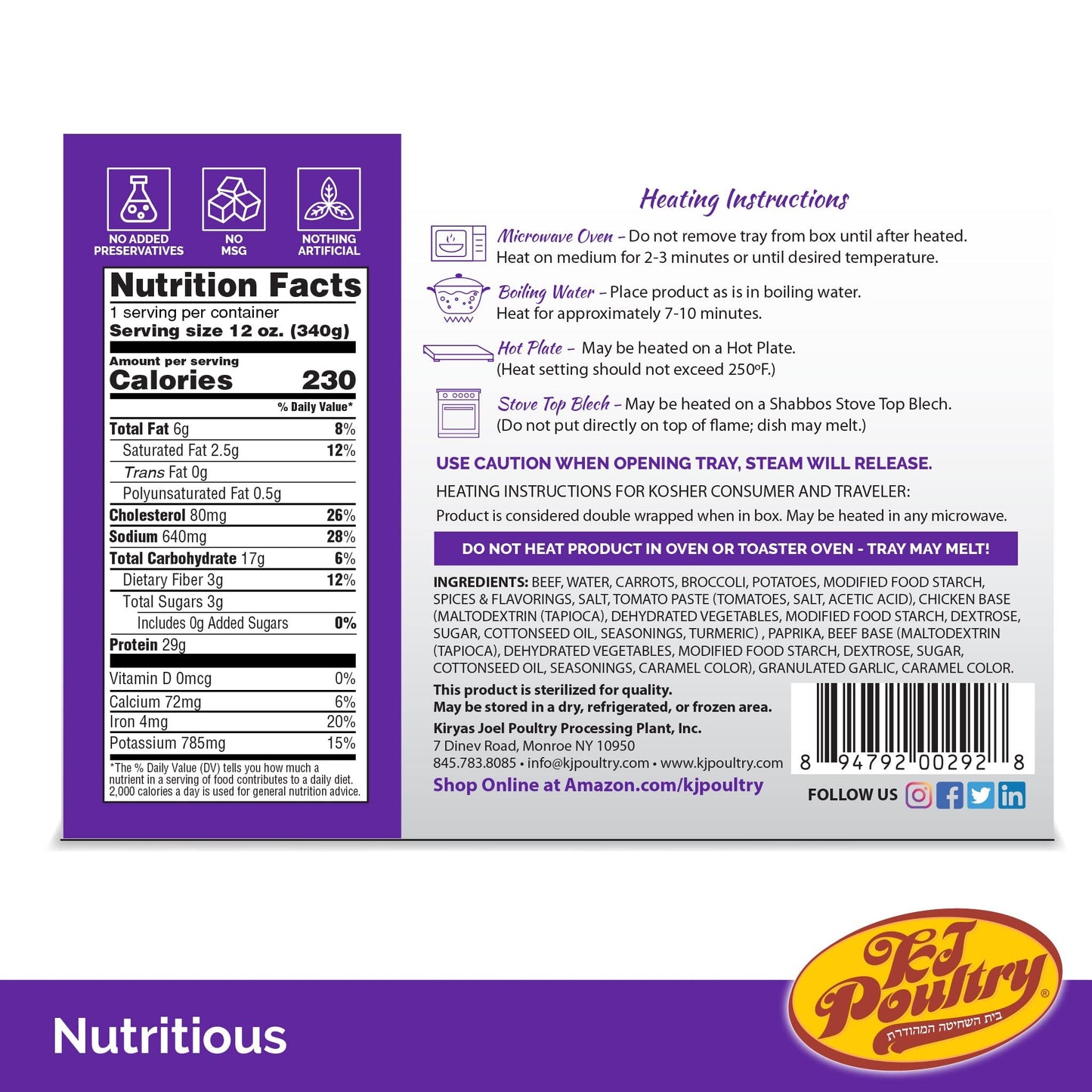 Kosher For Passover Gluten Free Meals, Beef Goulash Stew With Vegetables (1 Pack) Mre Meat Ready To Eat, Prepared Entree Fully C