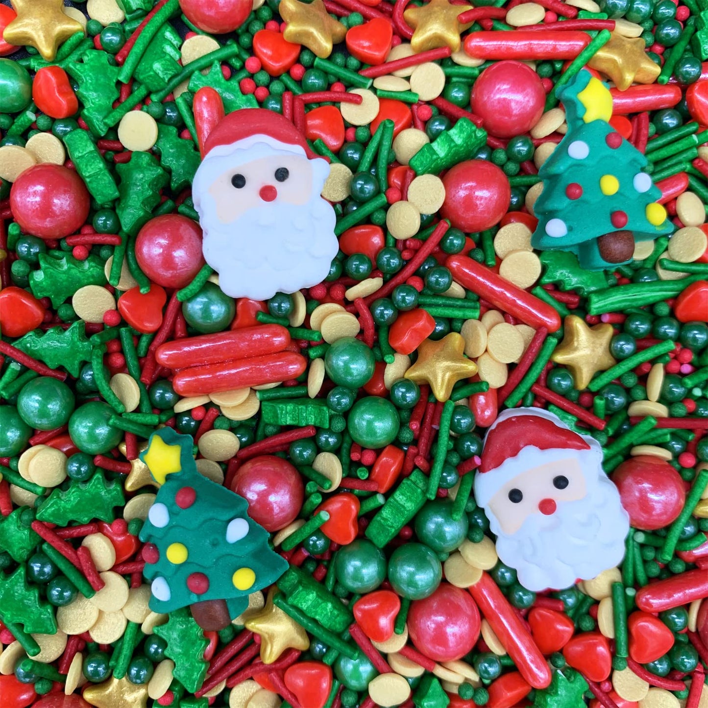 Christmas Tree Santa Claus Sprinkles Candy Sugar Sprinkle Red and Green Sprinkles Cake Decorations Cupcake Toppers Cookie Decora