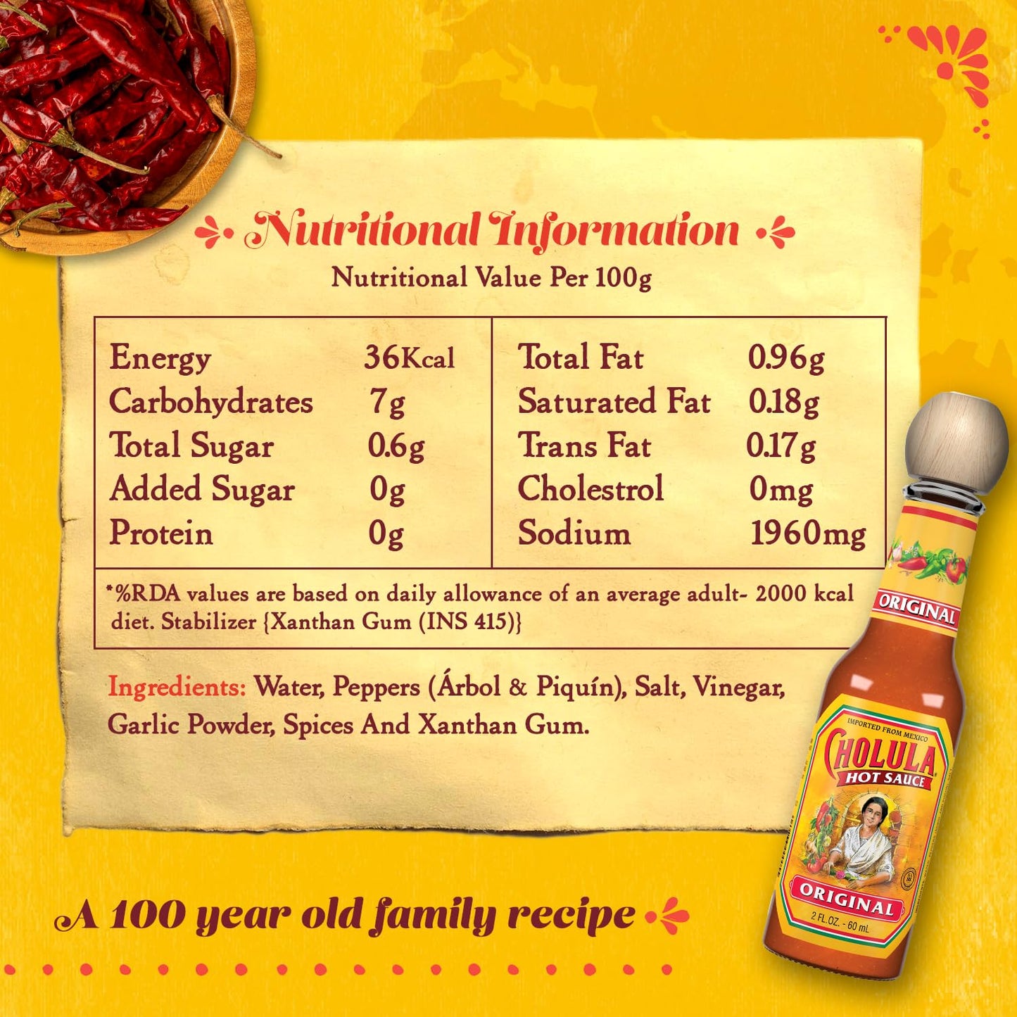Cholula, Sauce Hot Orgnl, 2 Oz, (Pack Of 12)