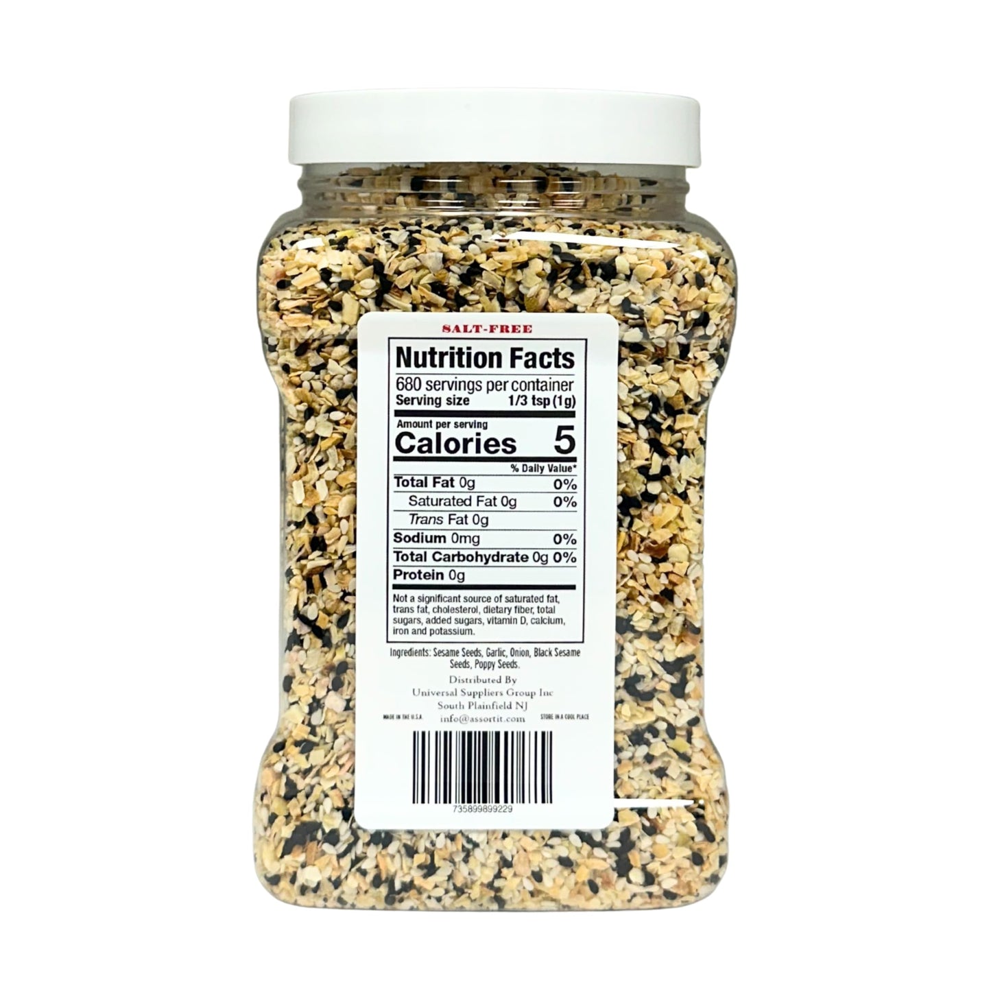 CONEY ISLAND CLASSICS Everything Bagel Salt Free Seasoning Blend, 24 Oz Container, Gluten Free, Keto, Paleo, with Sesame Seeds, Onion, Garlic, Poppy Seed