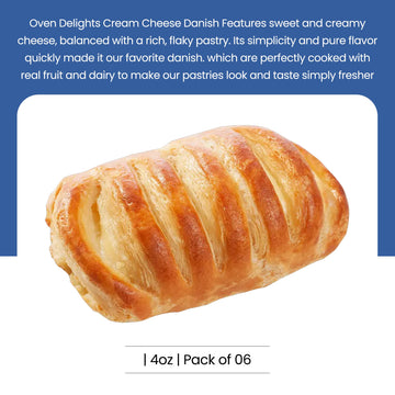 Generic Oven Delights Cream Cheese Danish Pastries - Real Fruit - 4oz Pack of 6