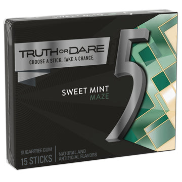 5 Gum Sweet Mint Sugar Free Chewing Gum Bulk, 15 Stick Box (Pack of 10)