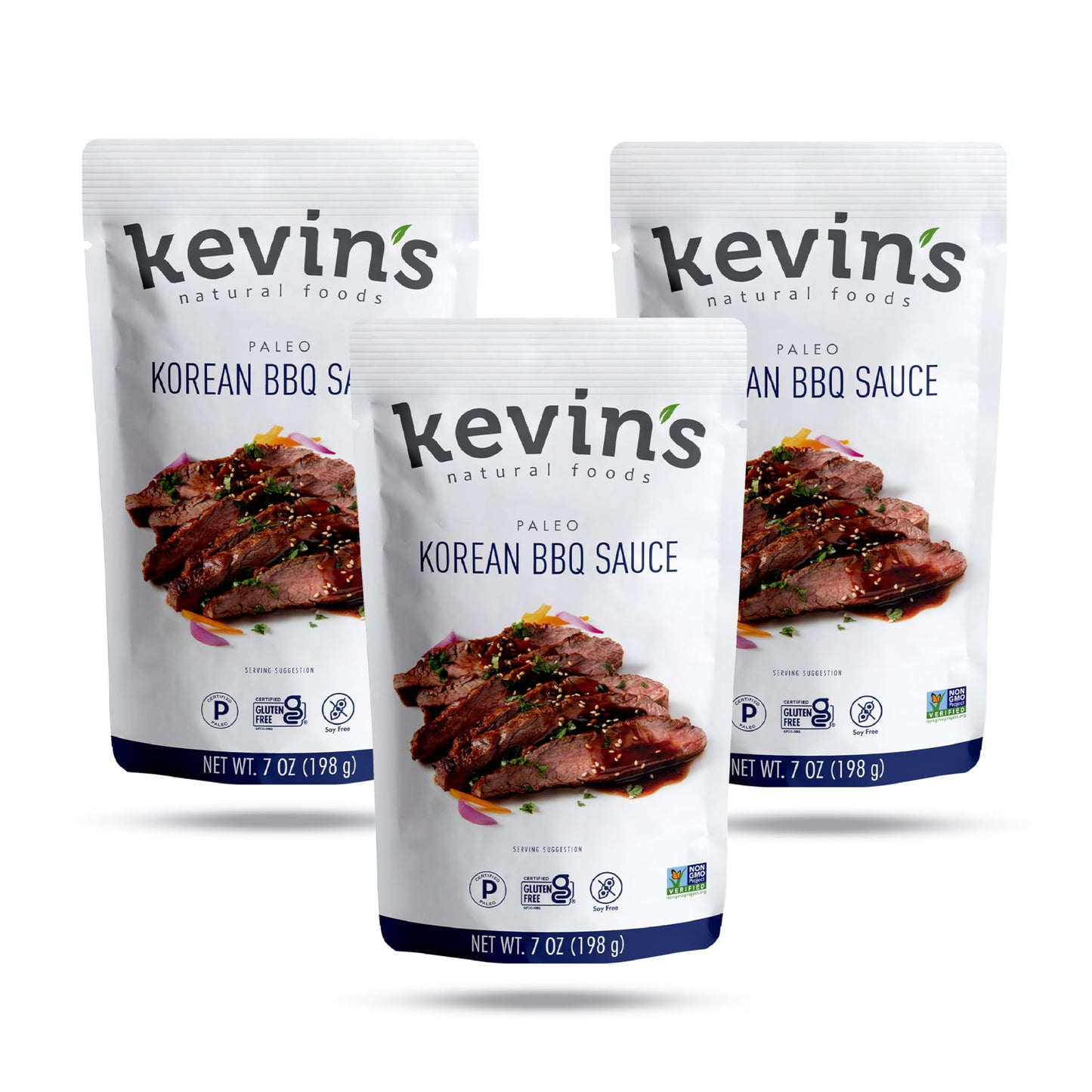 Kevin'S Natural Foods Korean Bbq Sauce - Paleo Simmer Sauce - Stir-Fry Sauce, Gluten Free, No Preservatives, Non-Gmo - 3 Pack (K