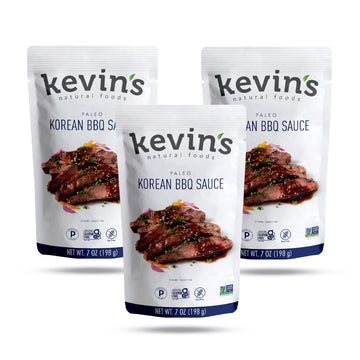 Kevin'S Natural Foods Korean Bbq Sauce - Paleo Simmer Sauce - Stir-Fry Sauce, Gluten Free, No Preservatives, Non-Gmo - 3 Pack (K