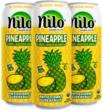 NILO Pineapple Juice | 100% Squeezed | No Sugar Added | 10.8 oz (Pack of 12)