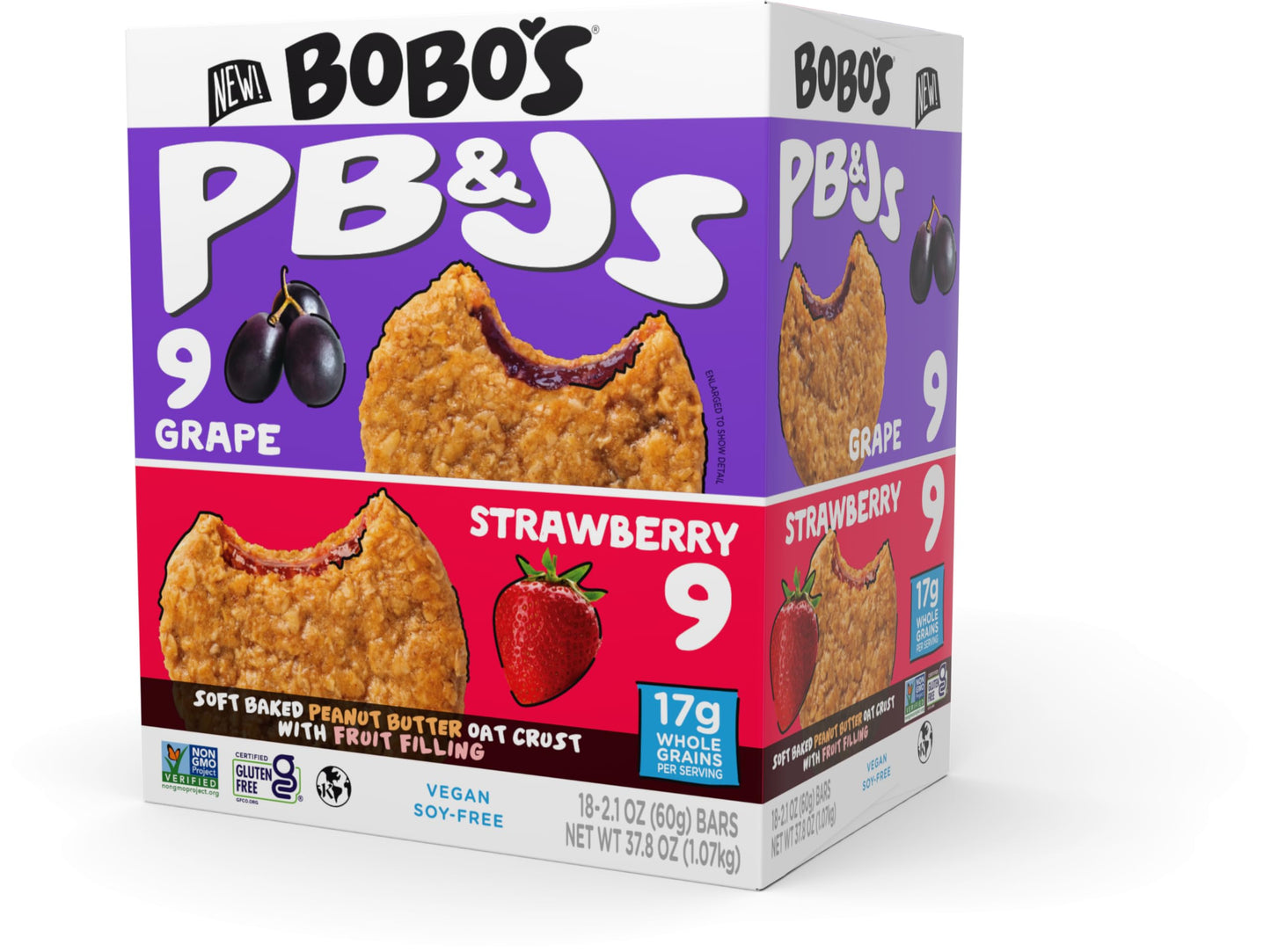 Bobos PB&J Variety Pack - 18 Count, 22.606 cm Height, Perfect for Snacks