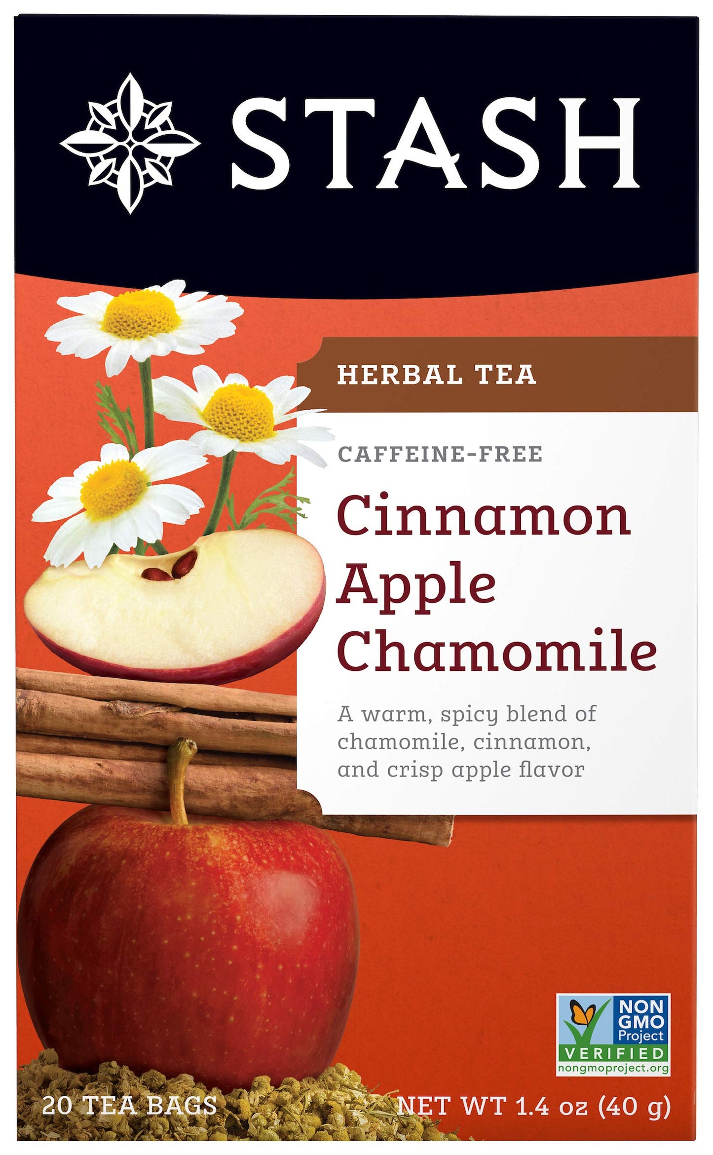 Stash Herbal Tea, Cinnamon Apple Flavor, 20 Count, Model 077652082395