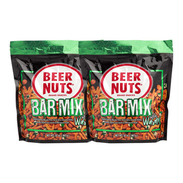 Malt-Inspired Nuts Bar Mix W/Wasabi - Pretzels, Cheese Stix, Sesame Stix, Insane Grain & Wasabi Peas - 32Oz Resealable Bag (Pack Of 2)