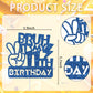 Embhhor Bruh It'S My 11Th Birthday Cake Topper, Dude Bro I'M 11, Boys Happy 11Th Birthday Party Cake Decorations, Blue Glitter (