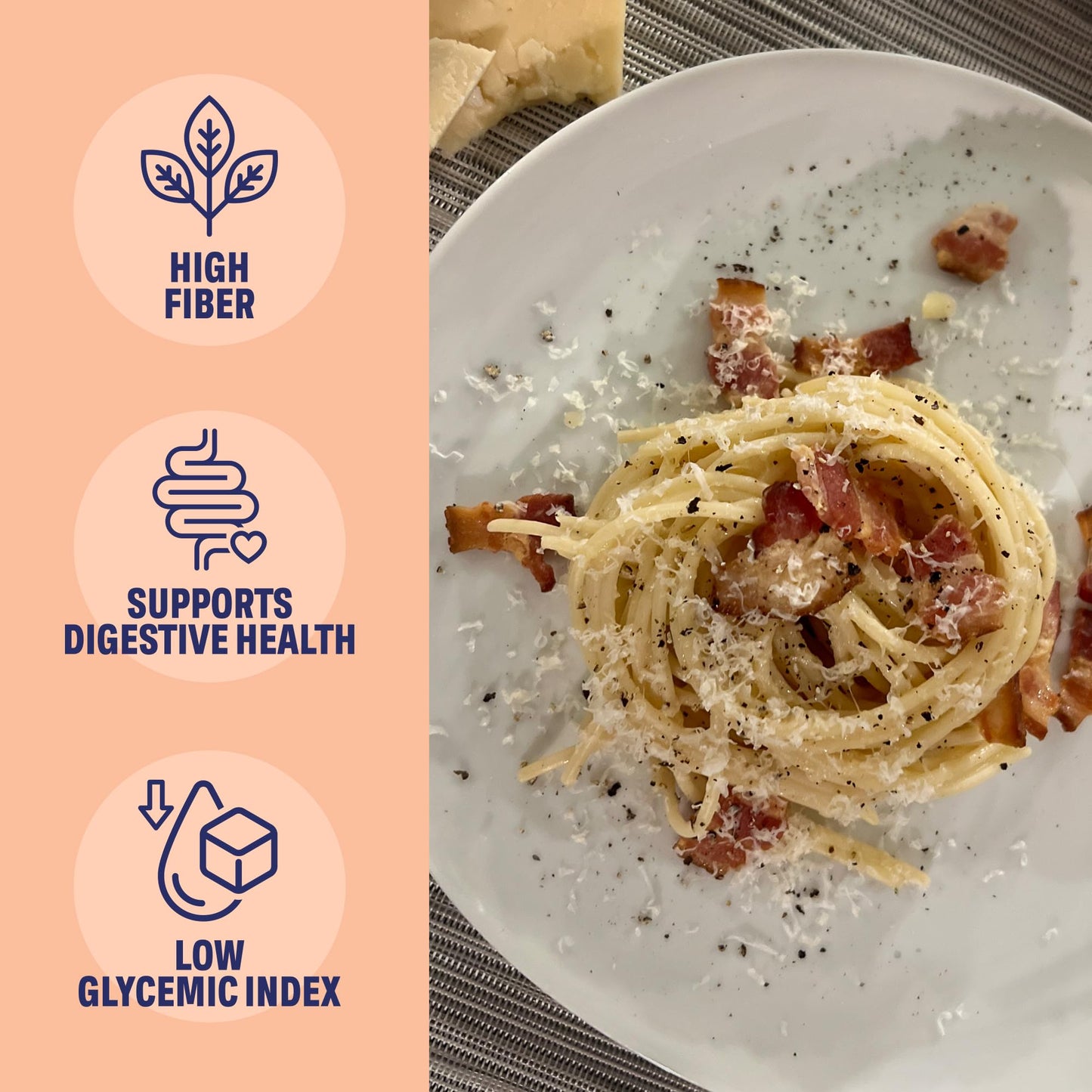 Three Farm Daughters High Fiber Pasta Spaghetti Pack, Irresistible, Low Gi, Non Gmo Spaghetti Pasta Noodles, Low Net Carb, Made