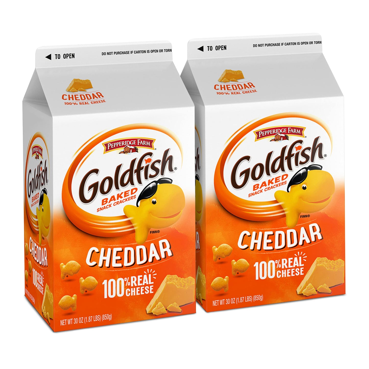 Goldfish Cheddar Crackers, Snack Crackers, 30 Oz Carton, 2 Ct Box