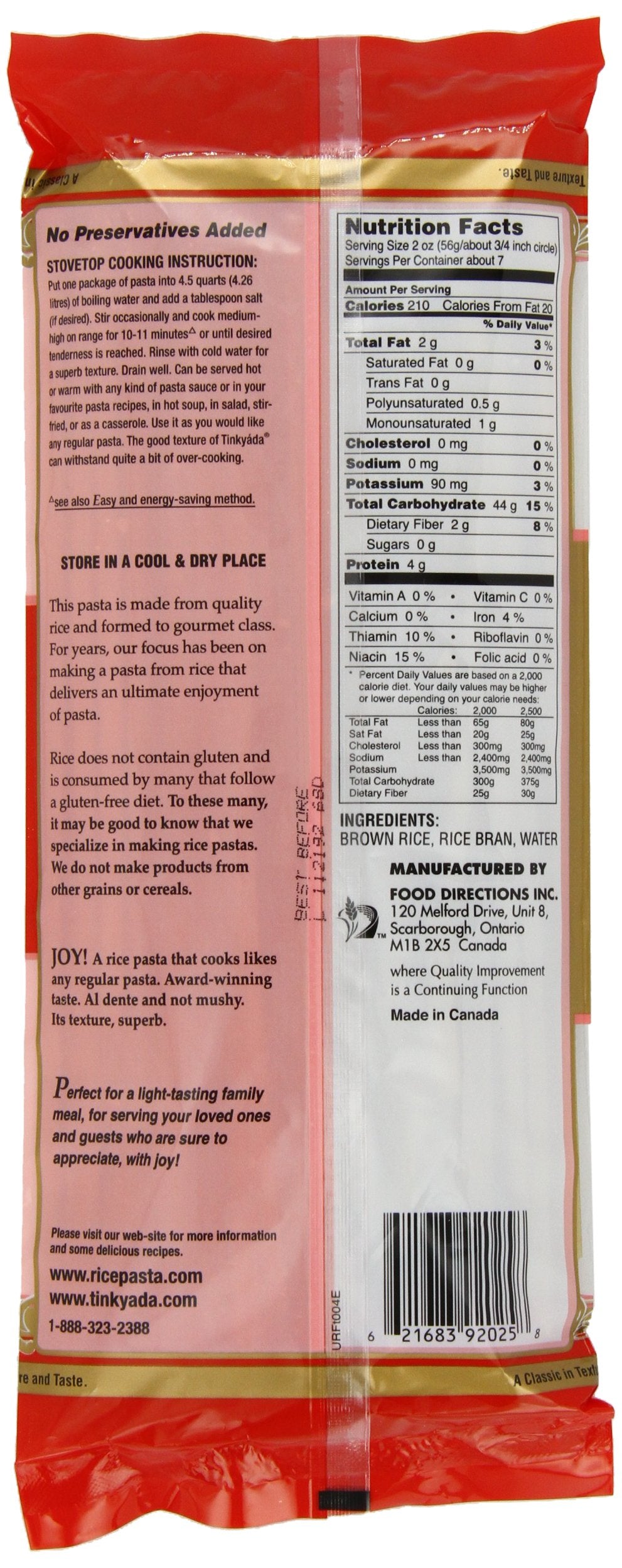 Tinkyada Brown Rice Fettucini Gluten Free, 14-Ounce (Pack of 6)