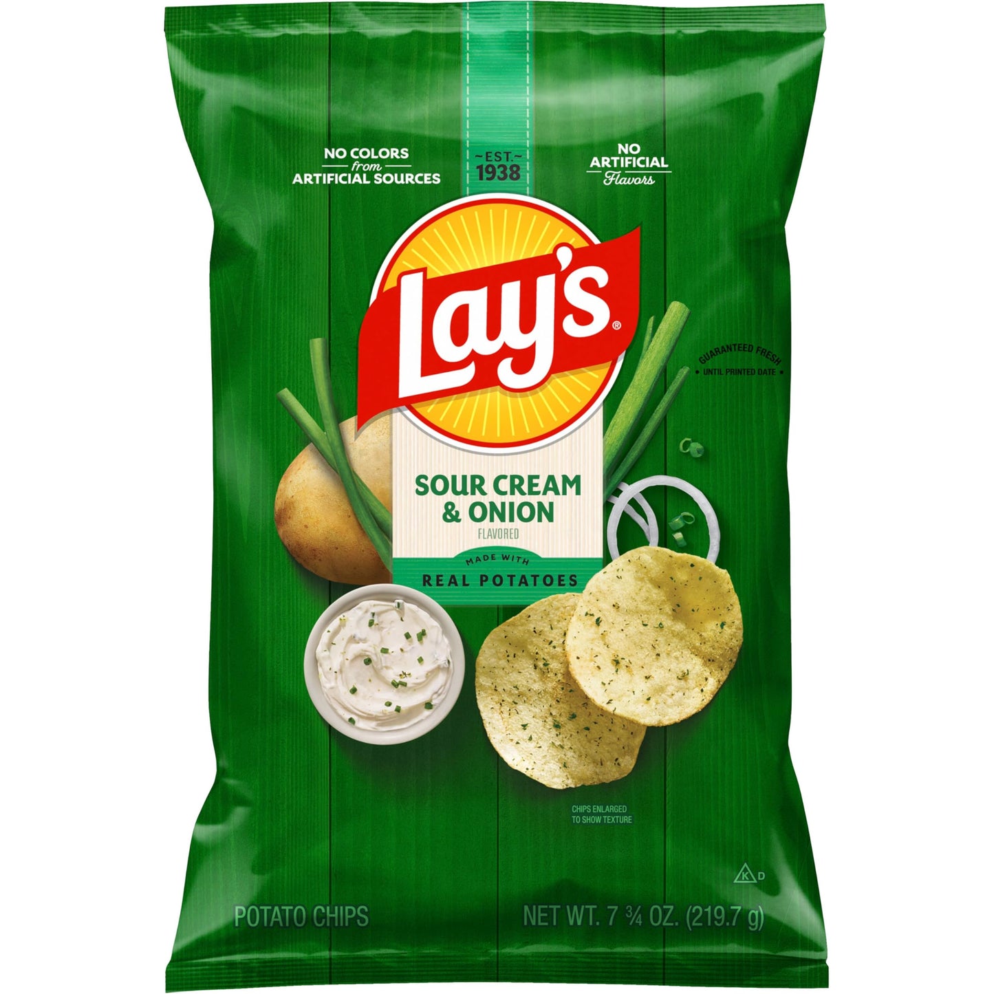 Lays Sour Cream & Onion Flavor, 7.75 Oz