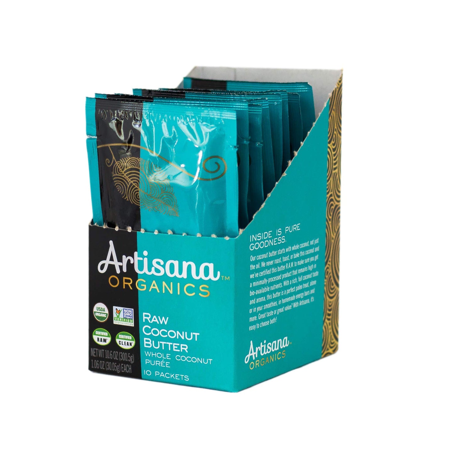 Artisana Organics Non Gmo Raw Coconut Butter, 10 Snack Pouches