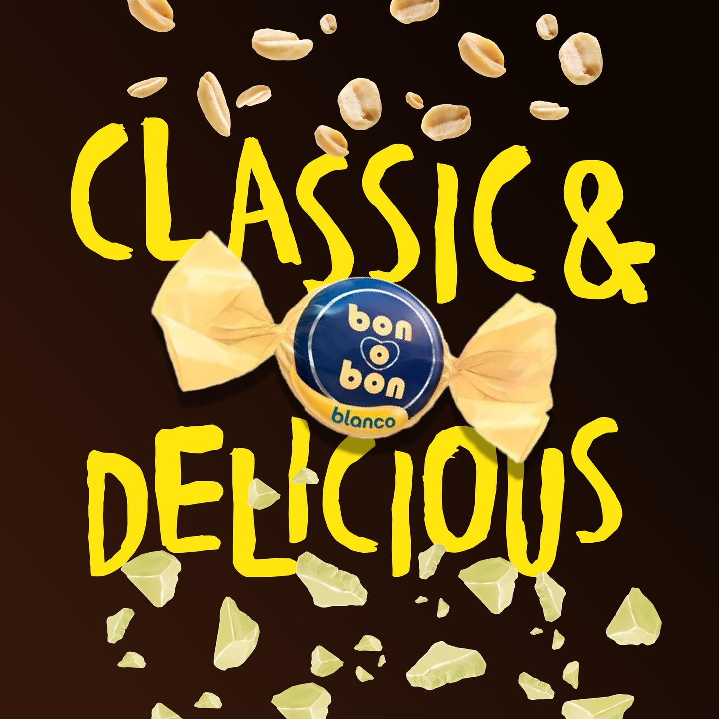 Bon O Bon White Chocolate Bon Bons, Decadent White Chocolate Truffles With A Creamy Peanut & Wafer Filling, 15G X 30 Bonbons