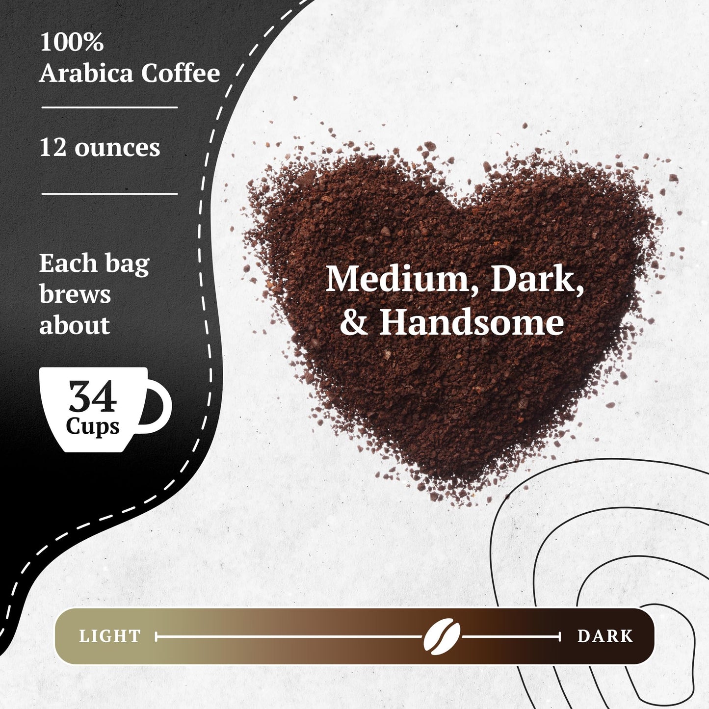 Couple'S Coffee Co. Couple'S Coffee Ground Coffee | Medium, Dark, & Handsome Roast Coffee Blend | Gourmet Bold And Smooth Coffee