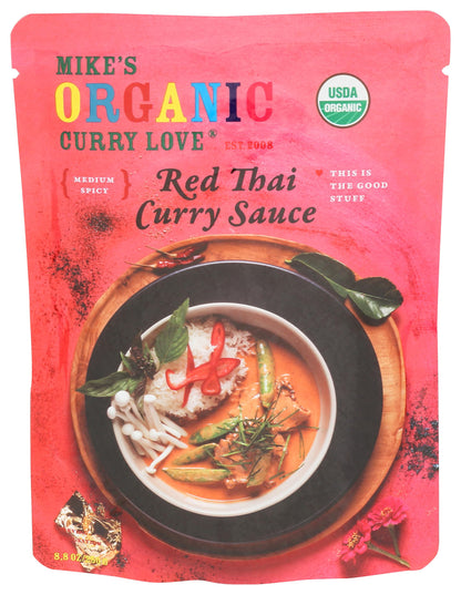 Red Thai Curry Sauce ORGANIC. VEGAN. DAIRY FREE. FOR A QUICK AND EASY MEAL. | 1 x 8.8 oz pouch
