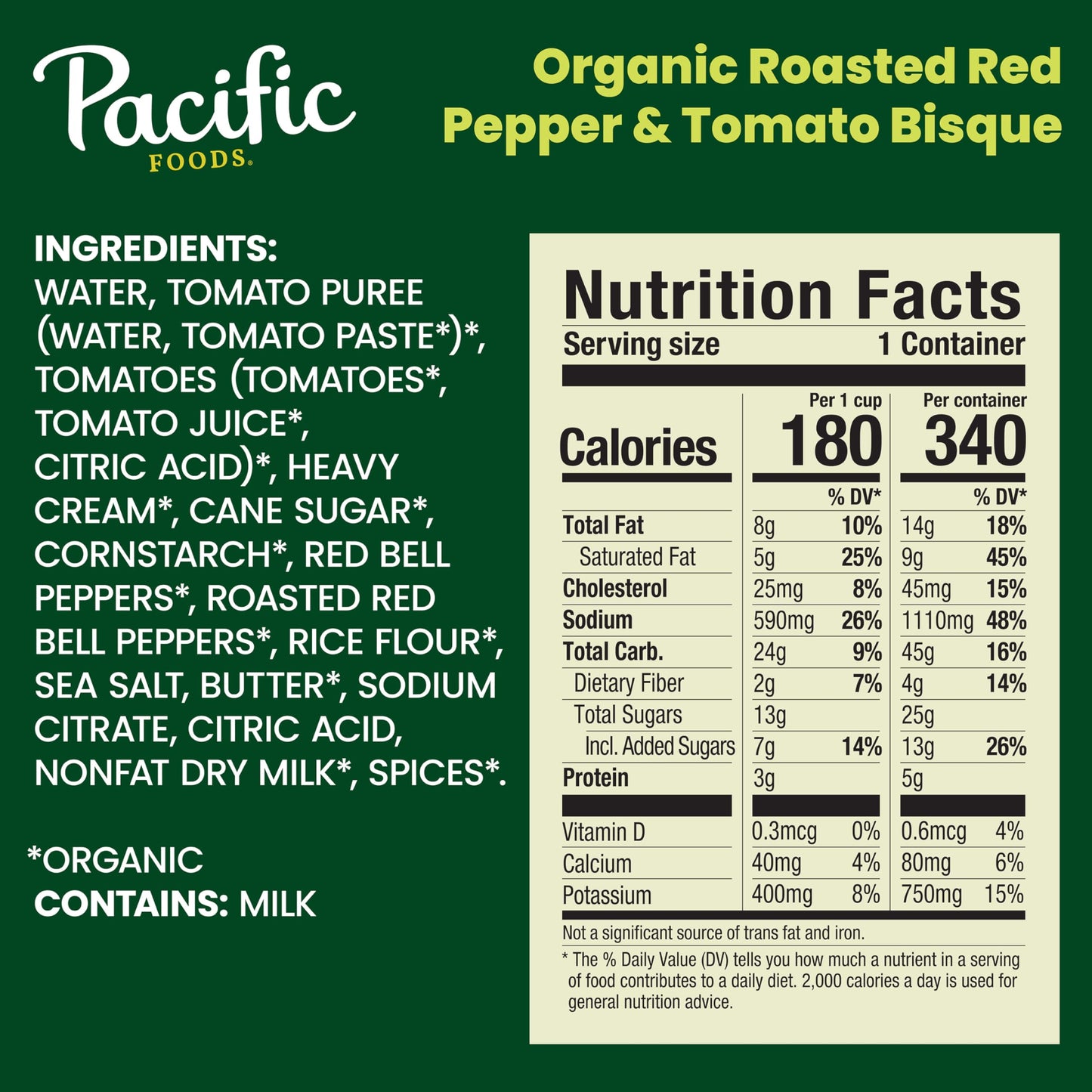 Pacific Foods Organic Roasted Red Pepper And Tomato Bisque Soup, 16.3 Oz Can (12 Pack)
