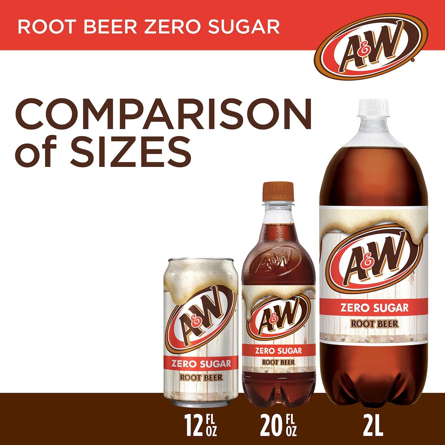 A&W Zero Sugar Root malt-inspired Soda  .5 L bottles  6 pack