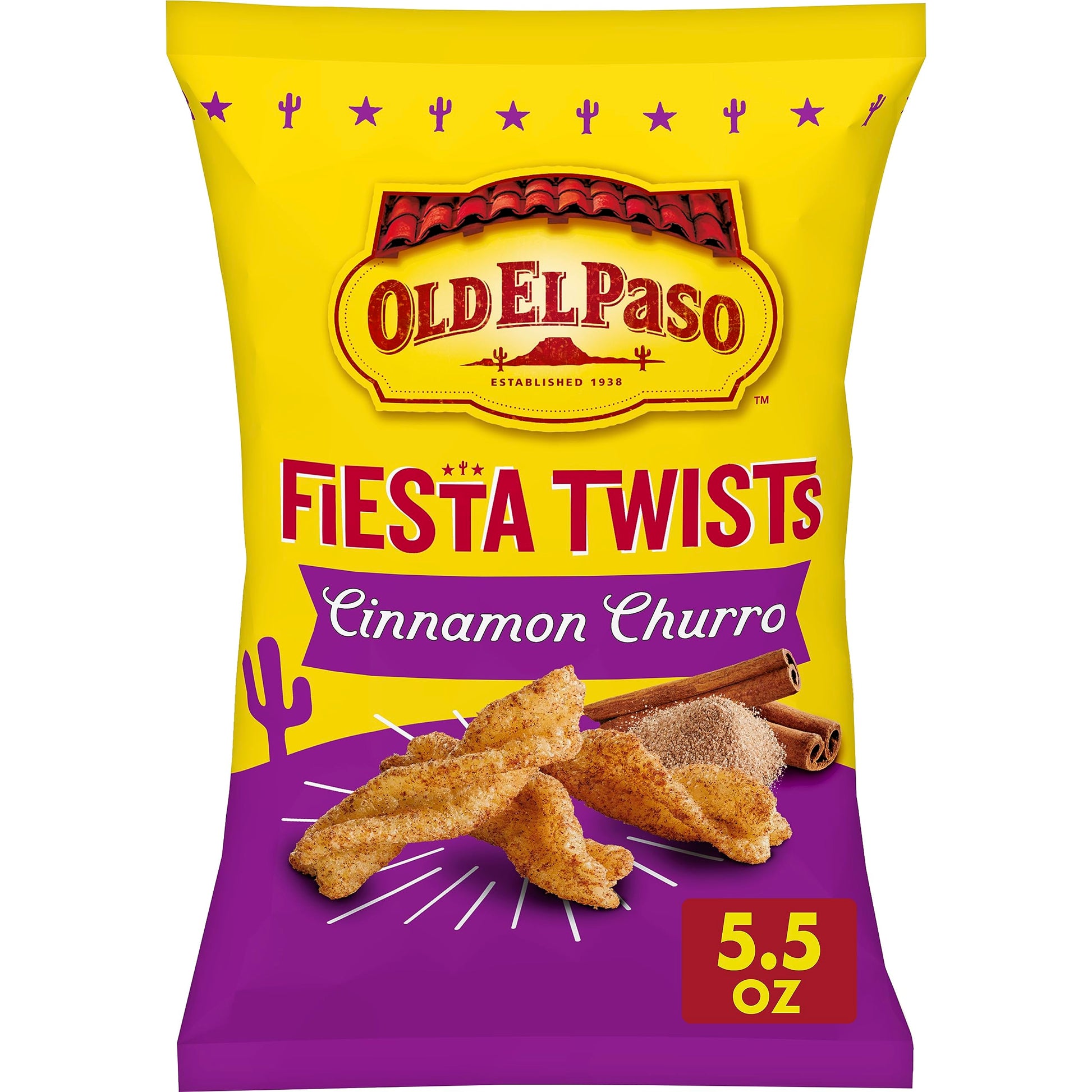 Old El Paso Fiesta Twists, Cinnamon Churro, Crispy Corn Snacks, 5.5 oz