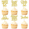 24PCS 12th Birthday Cupcake Toppers Twelve Happy 12th Official Teenager Straight Outta 2013 Cupcake Picks Cheers to 12 Lengend S