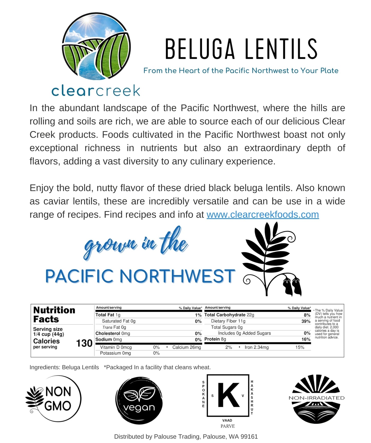 Lentils | Black Beluga | 64 Ounce Bag | Non-Gmo | Kosher | Vegan | Non-Irradiated