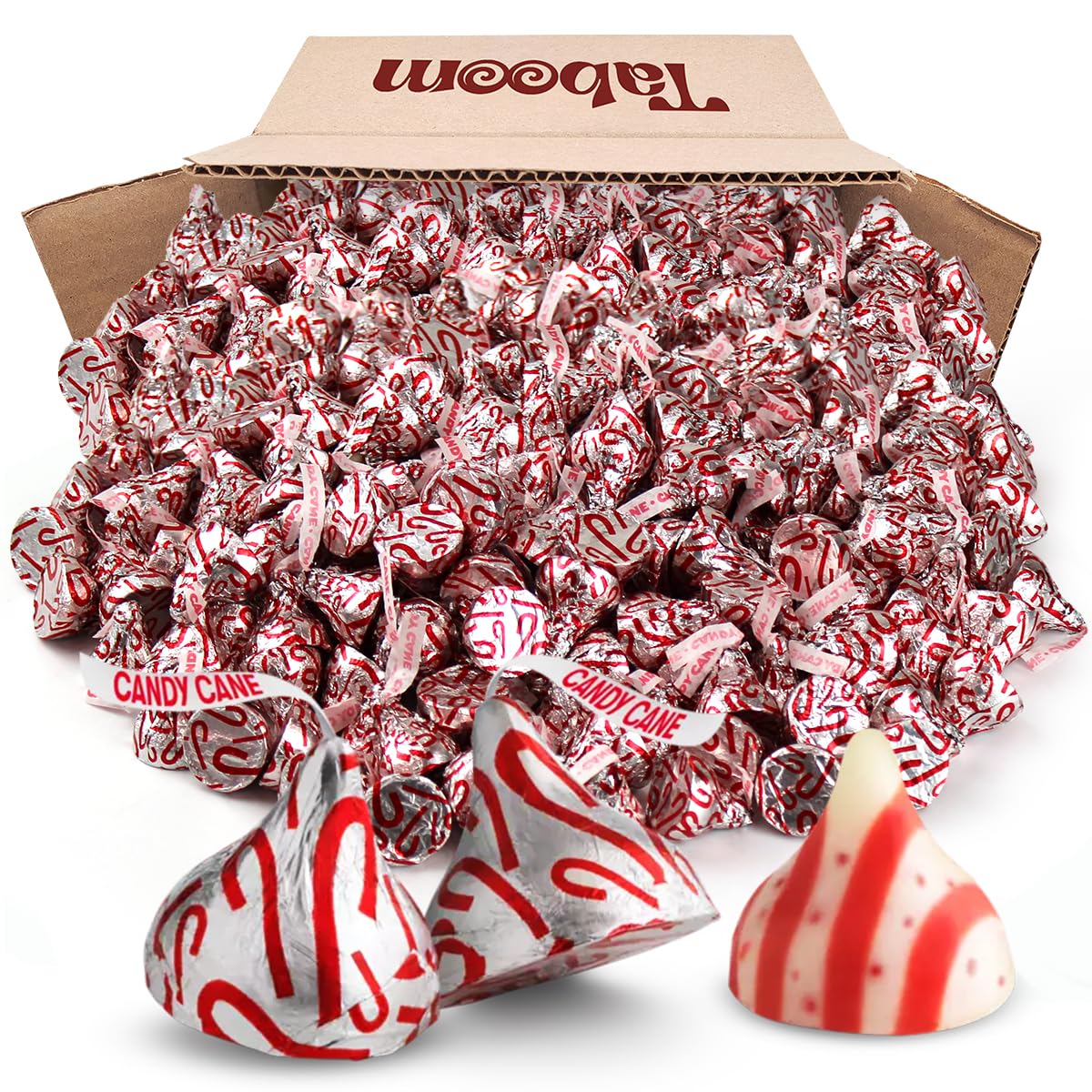 HERSHEY'SKISSES Candy Canes Mint Confection with Stripes and Candy Bits for Winter Chrsitmas Indulgence - Delicious Peppermint C