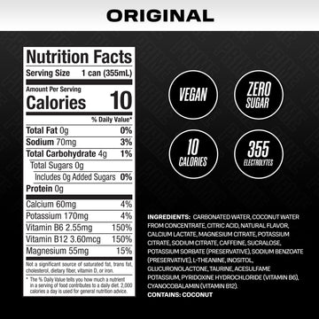 PRIME Energy ORIGINAL Zero Sugar Energy Drink, 200mg Caffeine, 355mg Electrolytes, Vegan, Gluten Free, 12 Fluid Ounce, 12 Pack