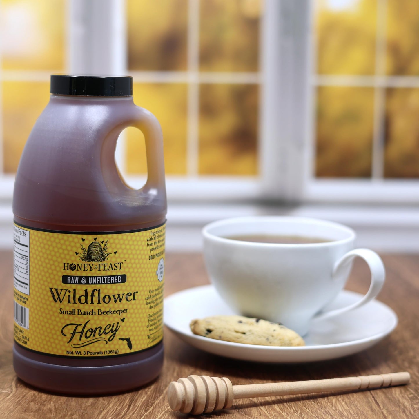 Honey Feast - Raw Wildflower Honey | From American Organic Floral Sources | 48 Ounces