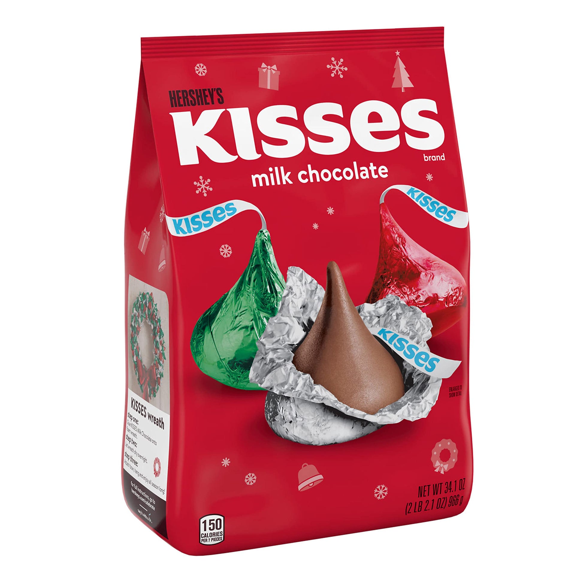 Hershey'S Kisses Milk Chocolate, Christmas Candy Bag, 34.1 Oz