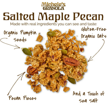 Michele's Granola Salted Maple Pecan, 12 Ounce (Pack of 3) - Deliciously Crunchy, Nutty Snack, Perfect for Breakfast or On-the-Go!