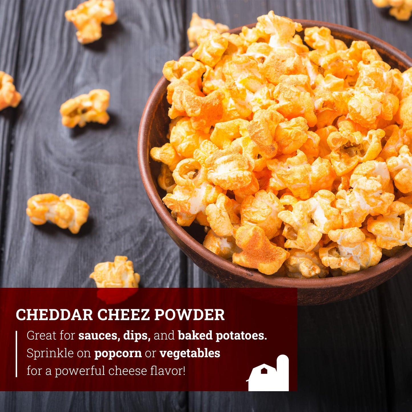 Hoosier Hill Farm Cheddar Cheez Powder, 1LB - Creamy Cheese Flavor for Cooking & Snacking, Perfect for Popcorn & Dishes