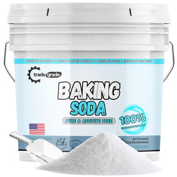 TradeGrade 100% Pure Baking Soda Powder - 30 lb Bucket Sodium Bicarbonate | Premium Food-Grade for Baking, Bread, Cookies & More