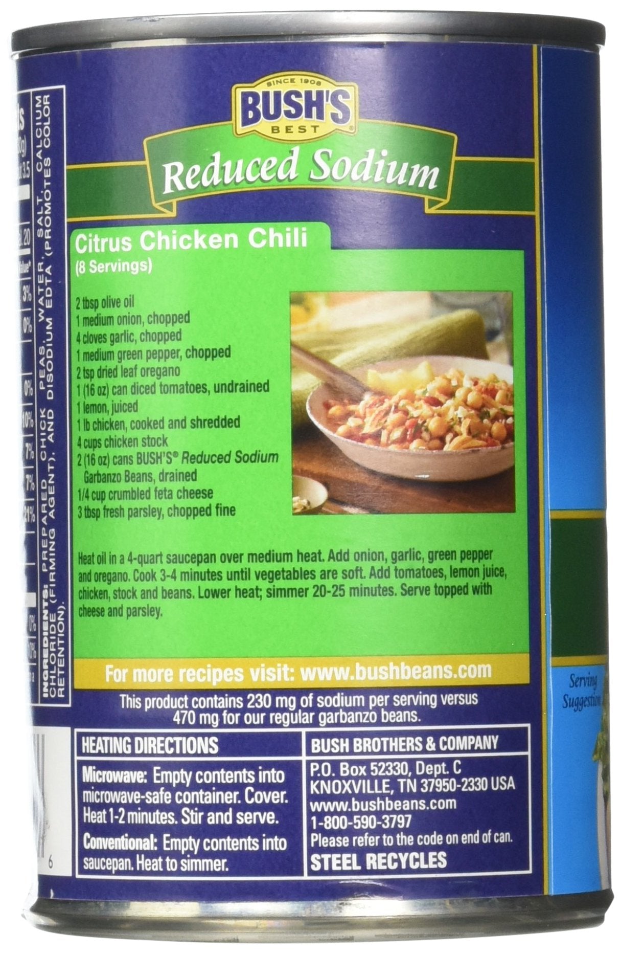 Bush'S Best 16 Oz Reduced Sodium Garbanzo Beans, Source Of Plant Based Protein And Fiber, Low Fat, Gluten Free, (Pack Of 12)