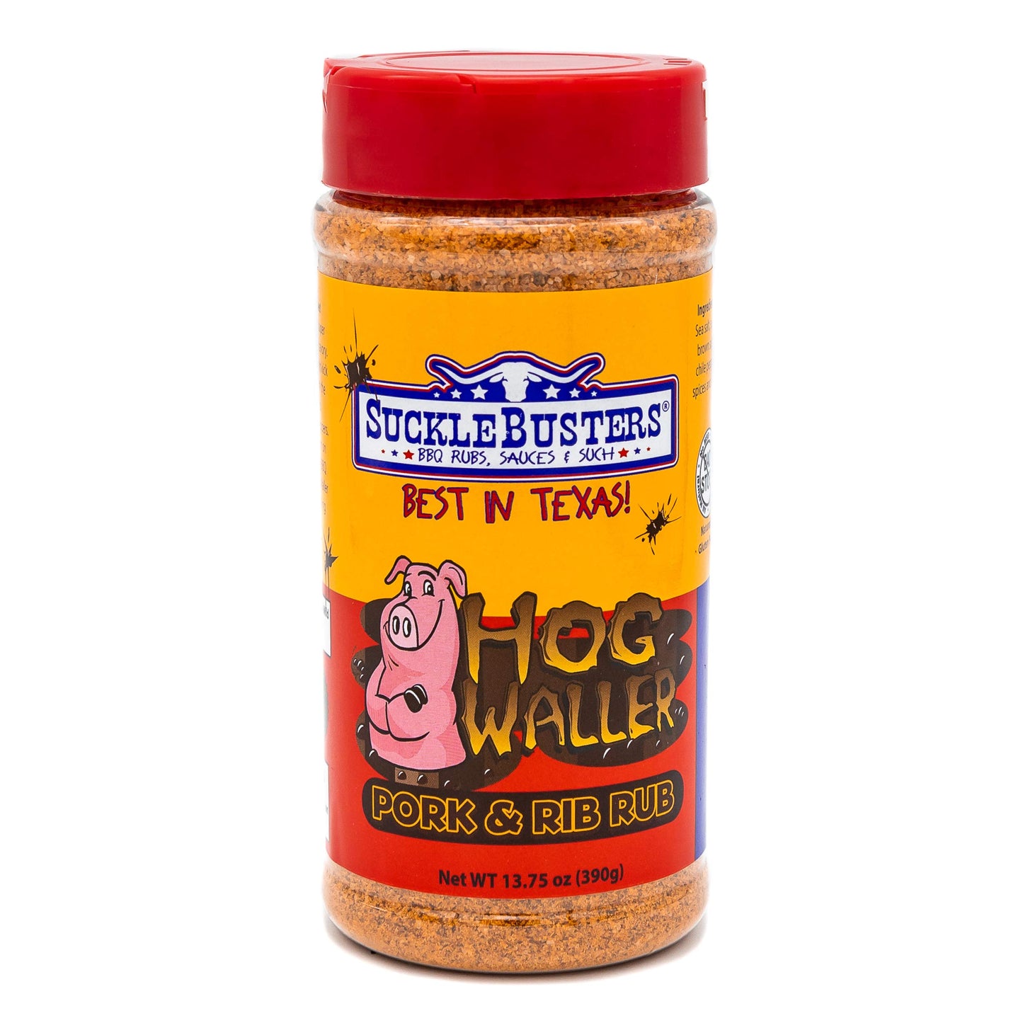 Sucklebusters Hog Waller: Texas Best Pork Bbq Rub, Sweet & Salty Seasoning For Pork Ribs, Butt, Chops, Gluten-Free, No Msg Shake