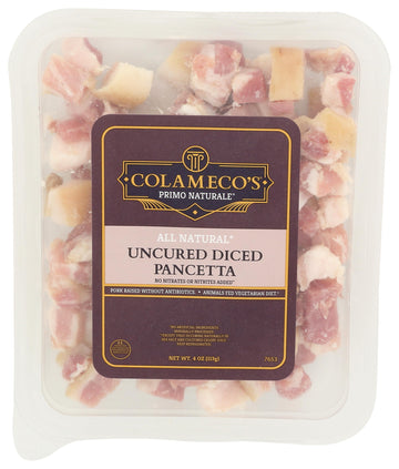 Colameco, Pork Pancetta Diced Uncured, 4 Ounce