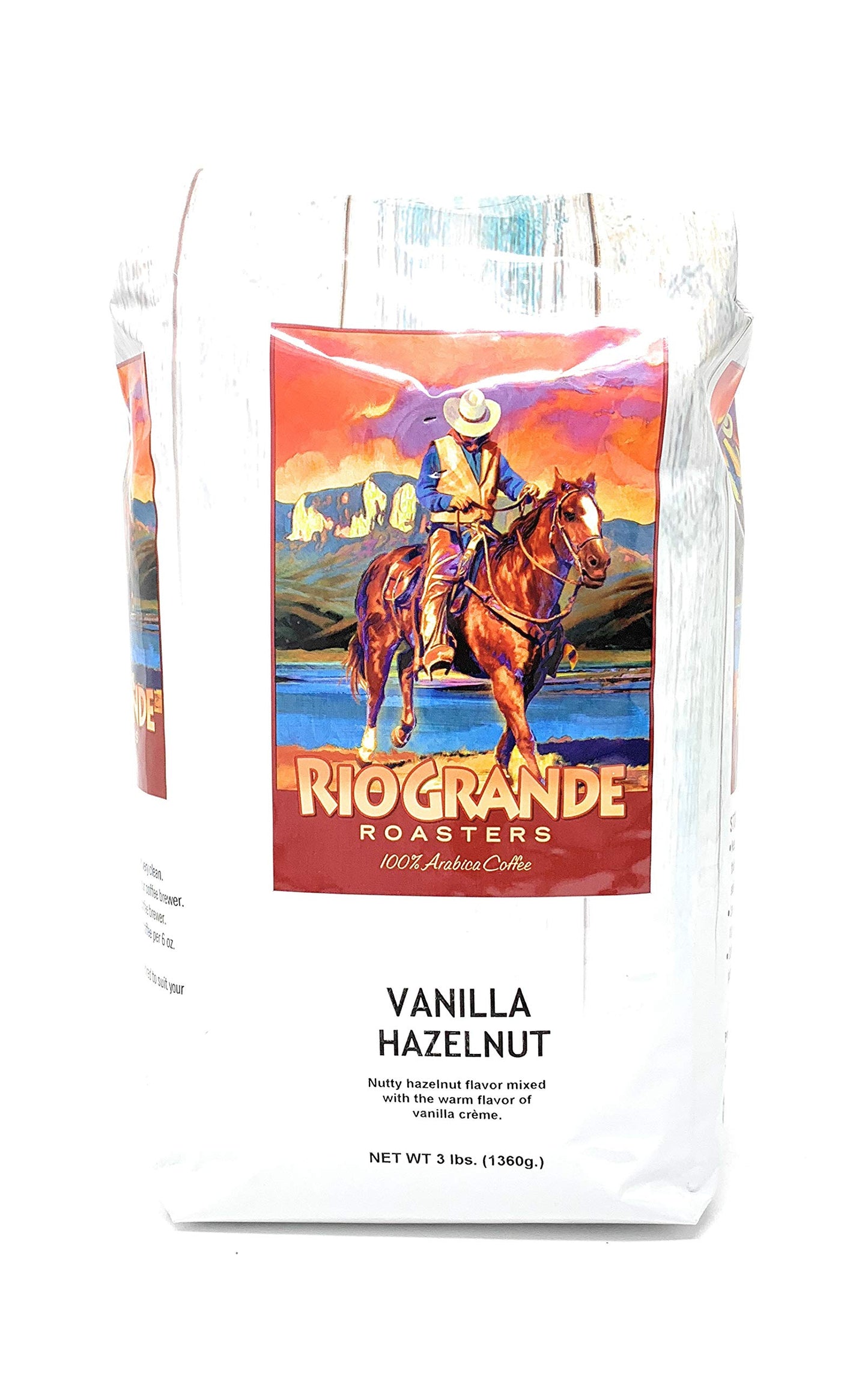 Rio Grande Roasters Whole Bean Coffee - Vanilla Hazelnut Flavor, 3 Lb Bag