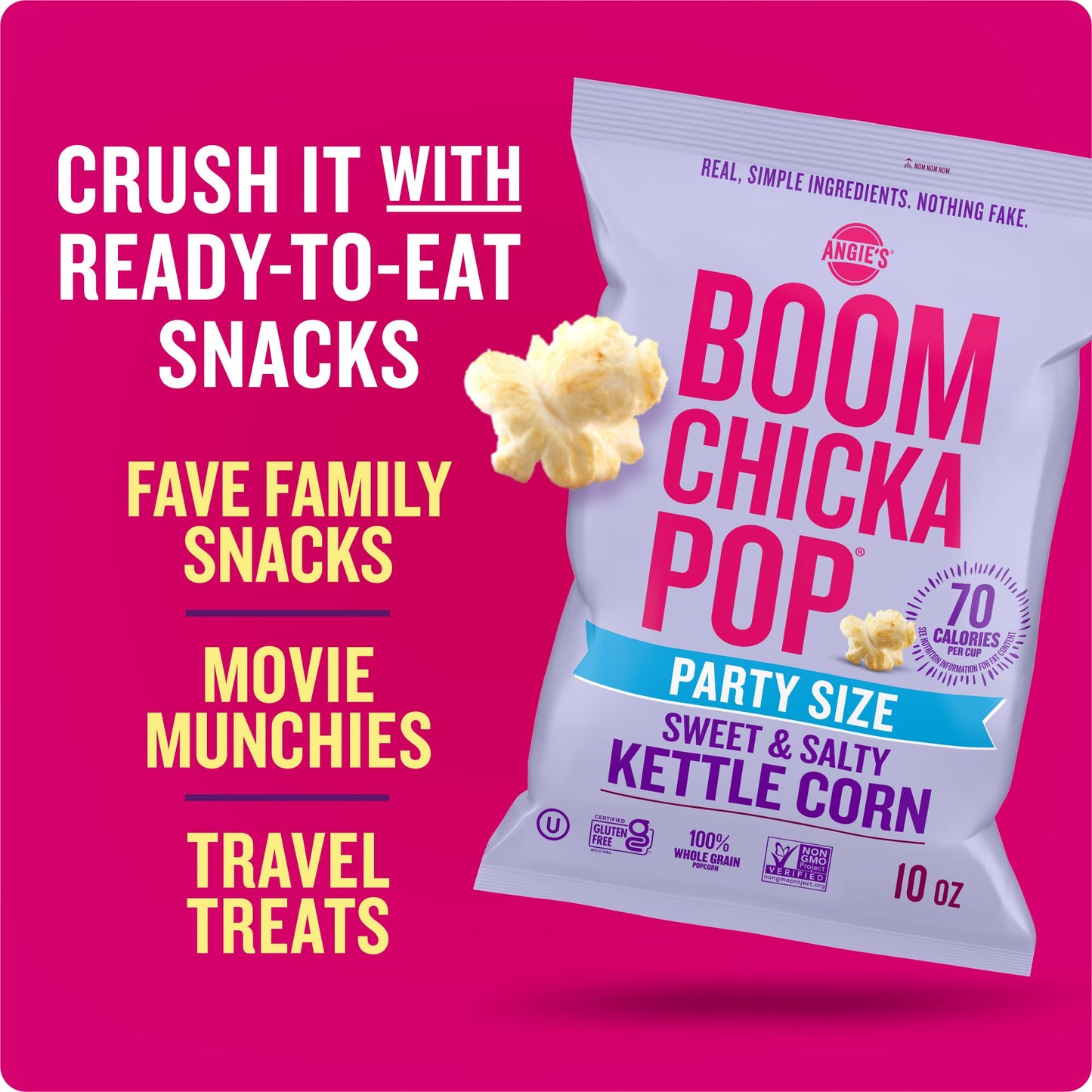 BOOMCHICKAPOP Sweet and Salty Kettle Corn Popcorn, Gluten Free, 10 oz.