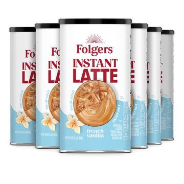 Folgers French Vanilla Instant Latte, 16 Ounce (Pack of 6)
