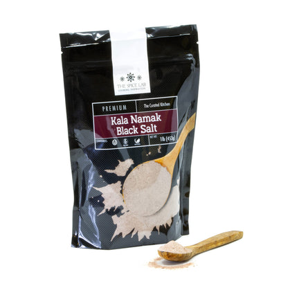 The Spice Lab Kala Namak Black Salt - Indian Himalayan Black Salt - 1 Pound - Vegan Kala Namak Salt - Natural Indian Black Salt 