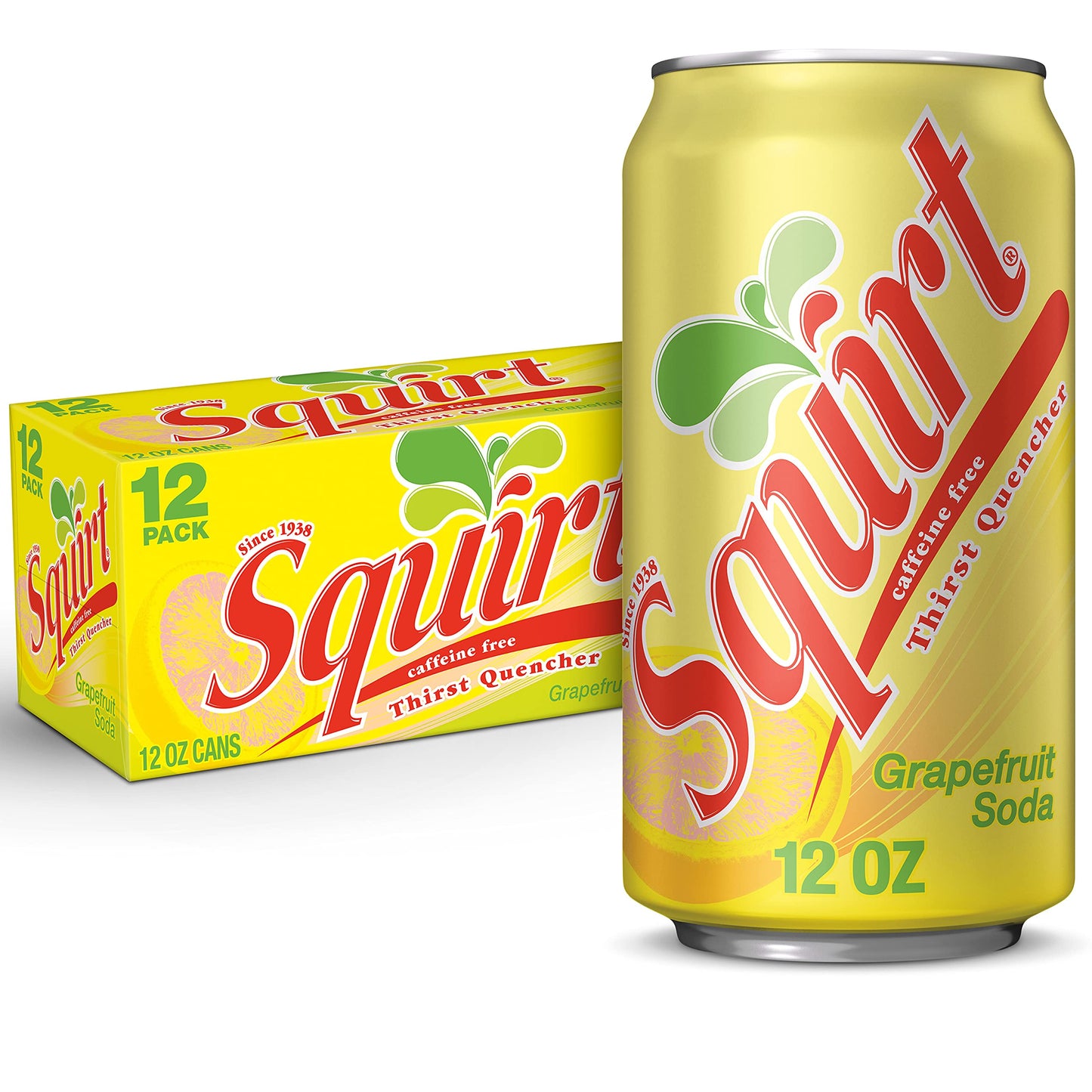 Squirt Grapefruit Soda, 12 Fl Oz Cans, 12 Pack, Refreshing Citrus Flavor