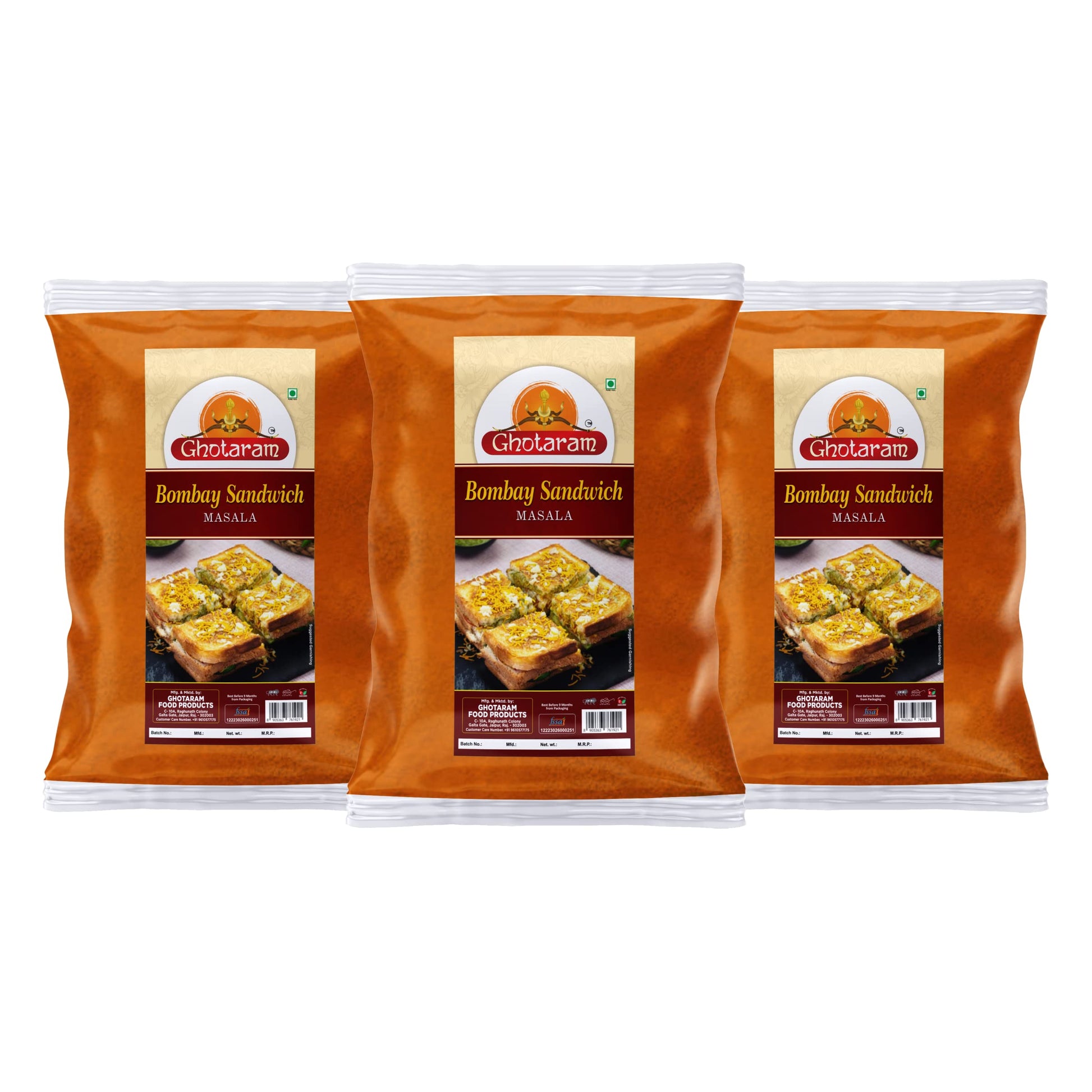 Ghotaram Bombay Sandwich Masala, Handcrafted Sandwich Masala, Spice Up Your Sandwich with Delicious Masala, Delicious Crunchy st