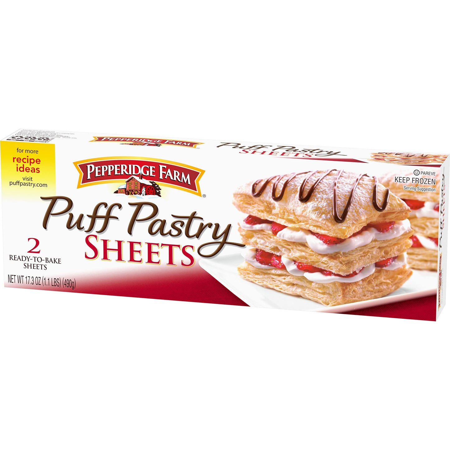 Pepperidge Farm Puff Pastry FrOzen Pastry Dough Sheets, 2-Count, 17.3 Oz. Box
