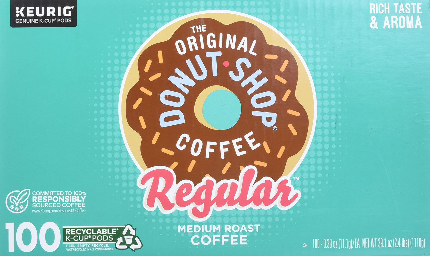 Green Mountain Coffee The Original Donut Shop Coffee, 100 Count, Green, Model 584185
