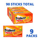 Trident Sugar-Free Chewing Gum, Mega Tropical Twist, 9 Packs of 10 Pieces, Orange, Model VC-a4-91213