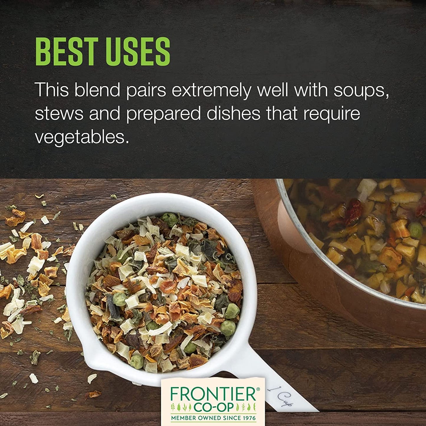 Frontier Deluxe Vegetable Soup, 1-Pound, Mixed Dried Vegetables For Soup, Stew, Stir Fry, Onion, Carrots, Peas & Potatoes