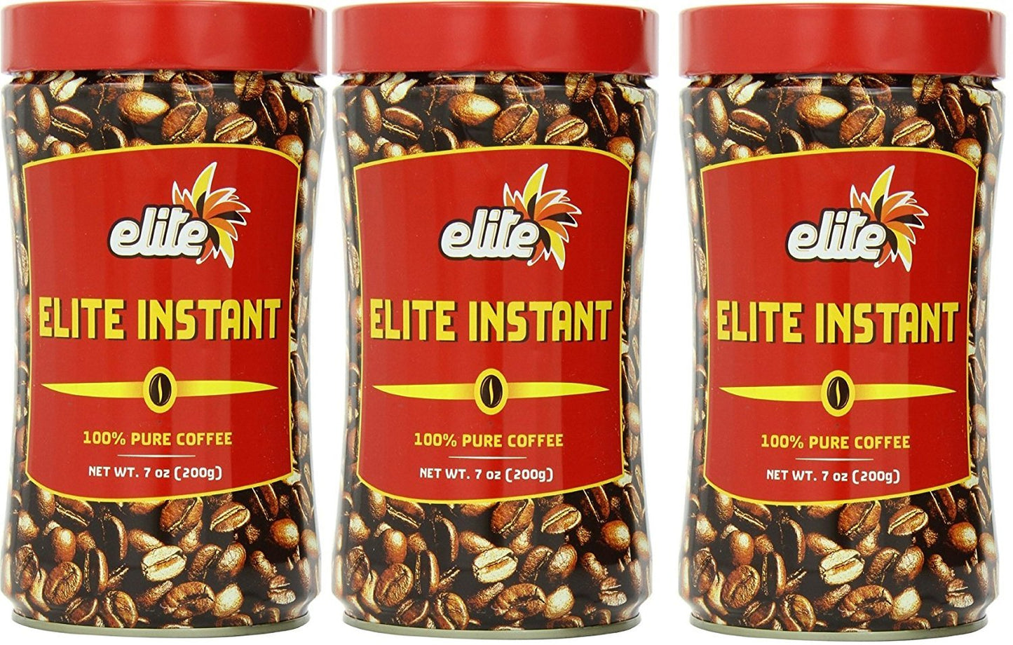 Elite Instant Pure Coffee, 7Ounce Tin, (3 Pack)